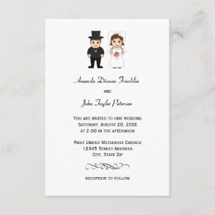 Mariée et salle de réunion - Faire-part de mariage