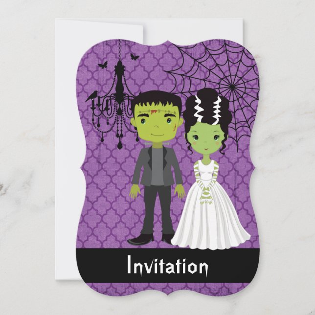 Mariée Faire-part de mariage Halloween Frankenstei (Devant)