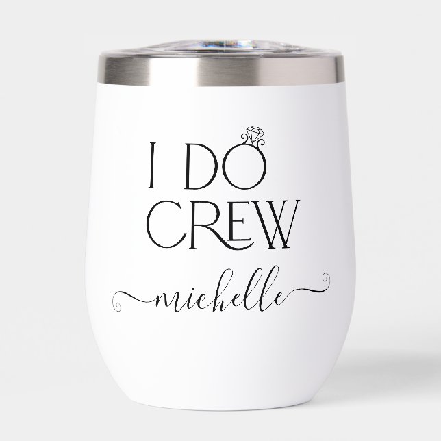 Mariée I Do Crew Nom personnalisé Mariage anneau (Avant)