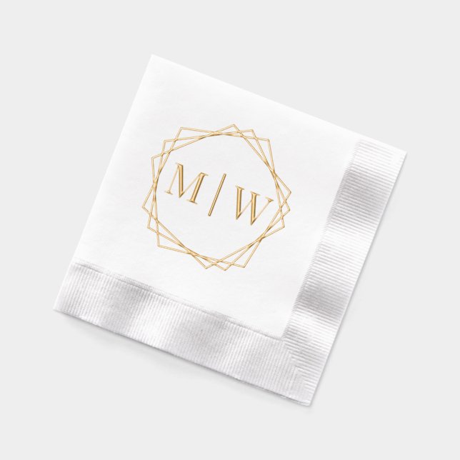 Mariée Mari Polygone Mariage 2 Monogramme Initial (Gauche)