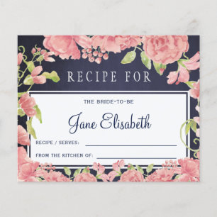 Mariée marine florale rose pour devenir la carte d