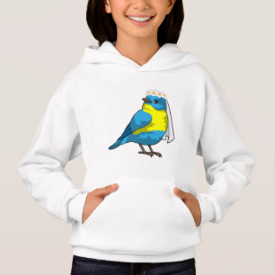 Mariée oiseau avec couronne de fleurs