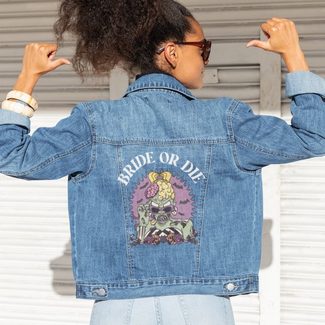 Mariée Ou Mort Drôle Mariée Fête Denim Veste (Créateur téléchargé)