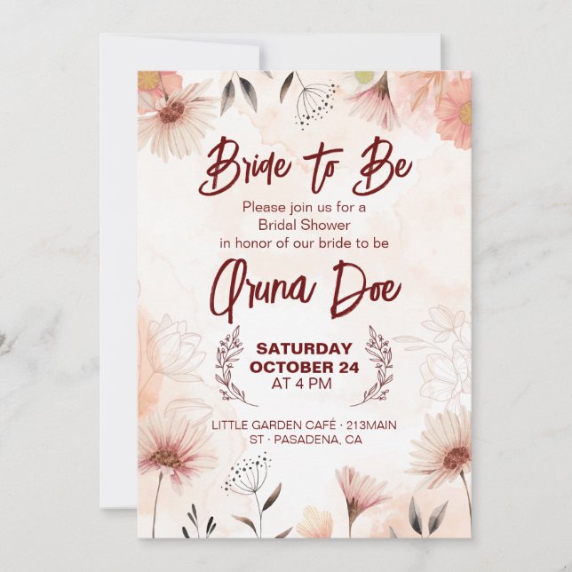 Mariée pour être une invitation de bénédiction (Devant)