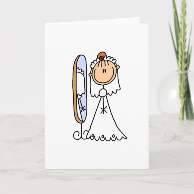 Mariée Se Préparant Pour La Carte Mariage (Devant)
