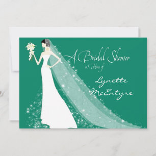 Mariée Silhouette Mariage robe Voile Invitation nu