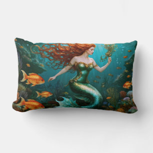 “Marielle” – Beautiful Dancing Mermaid Lumbar Pillow