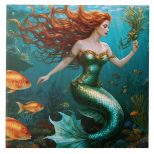 “Marielle” – Beautiful Dancing Mermaid Tile