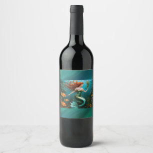 “Marielle” – Beautiful Dancing Mermaid Wine Label