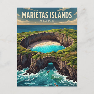 Marietas Islands Hidden Beach Mexico Postcard