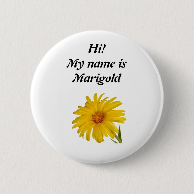 Marigold 2 Inch Round Button (Front)