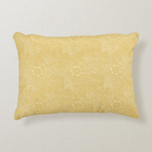 Marigold by William Morris, Vintage Garden Flowers Accent Pillow