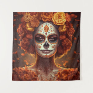Marigold Catrina Día de los Muertos Tapestry