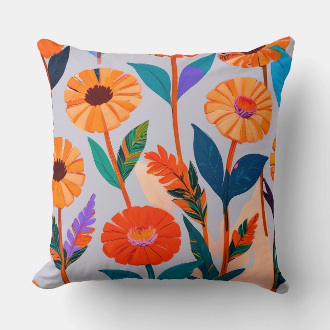 Marigold Celebration Throw Pillow (Front)