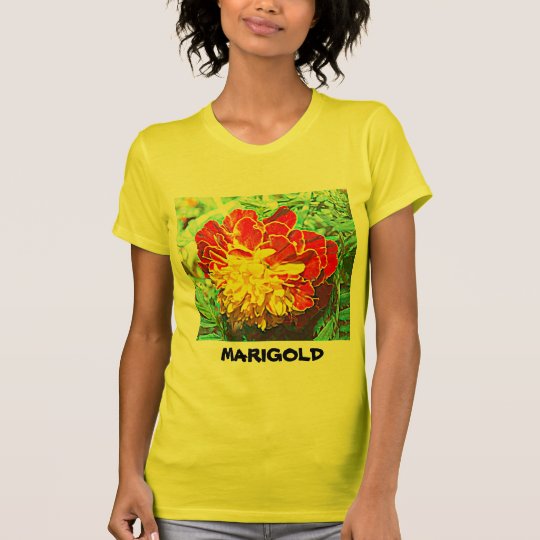 Marigold Floral Emblem T-Shirt