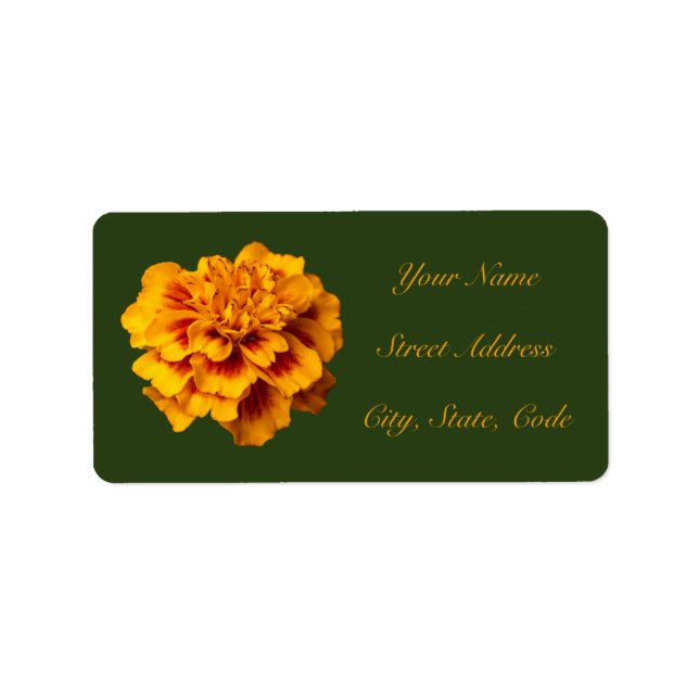 Marigold Floral Étiquettes de adresse (Devant)