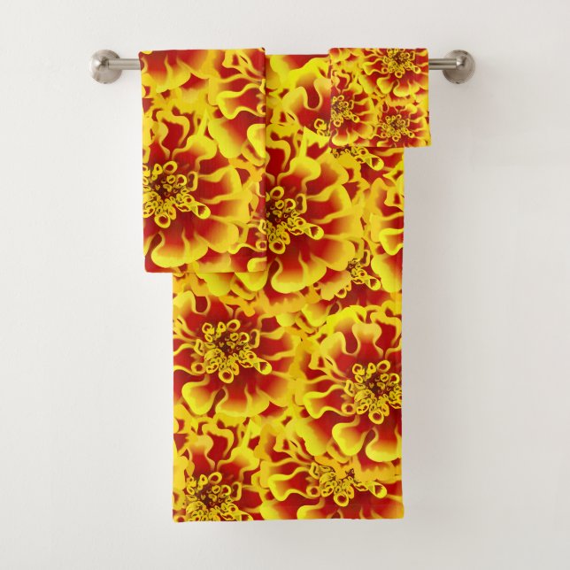 Marigold Flower Bath Towel Set (Insitu)