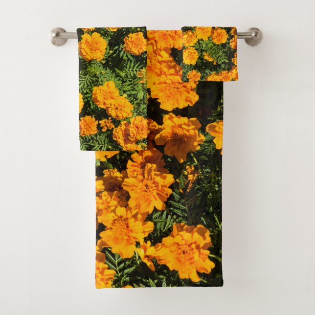 Marigold flower Blossom Bath Towel Set (Insitu)