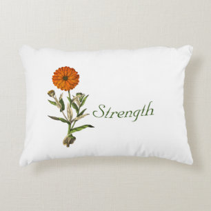 Marigold Flower Botanical Custom Pesonalized Accent Pillow