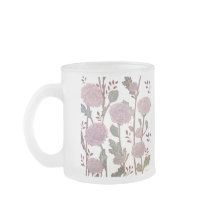 Marigold Flower Pattern Frost Glass Mug