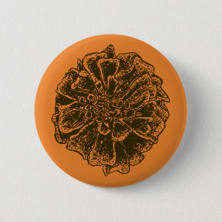 Marigold Flower Power 2 Inch Round Button