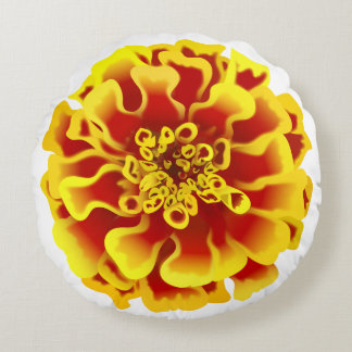 Marigold Flower Round Pillow