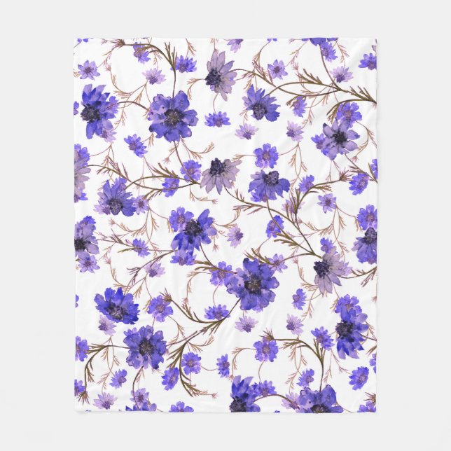 Marigold flowers, floral seamless wallpaper fleece blanket (Front)