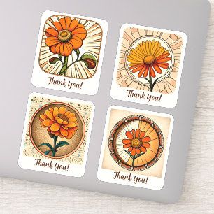 Marigold Flowers Groovy Retro Personalized