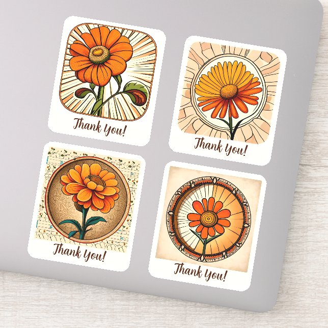 Marigold Flowers Groovy Retro Personalized (Detail)
