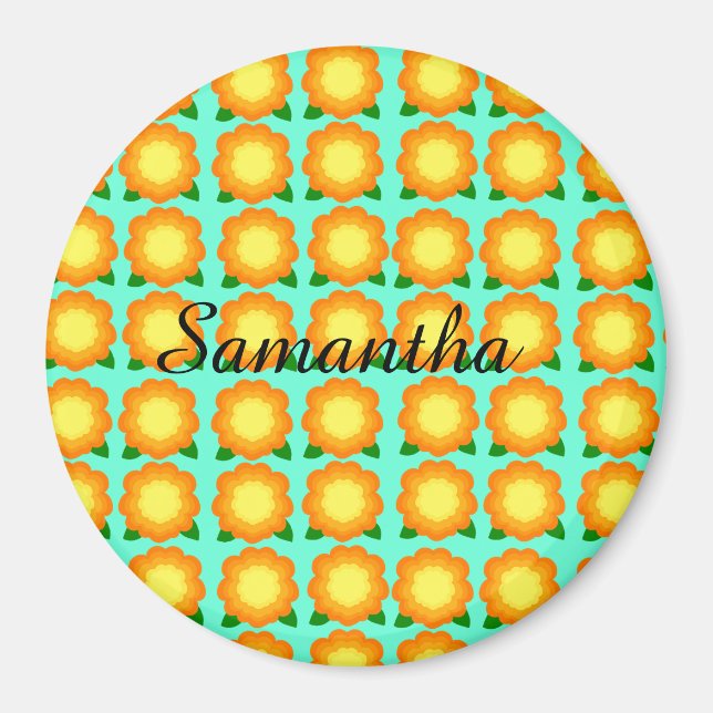 Marigold Flowers Magnet (Front)
