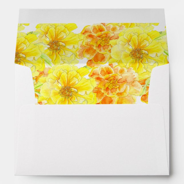 Marigold jaune mariage ou enveloppes d'occasion (Dos (Bas))