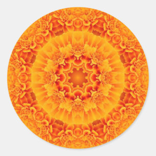 Marigold Mandala Classic Round Sticker