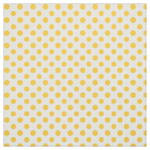 Marigold Orange Polka Dots on White Pattern Fabric