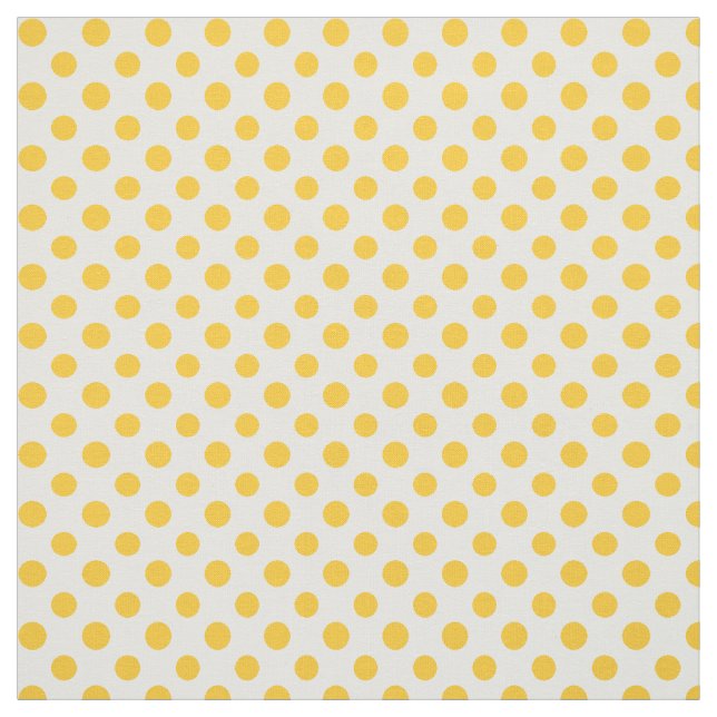 Marigold Orange Polka Dots on White Pattern Fabric (Swatch)