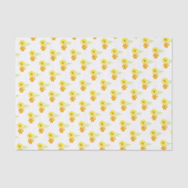 Marigold orange yellow white gift tissue paper (Front)