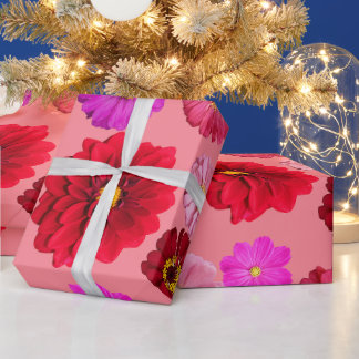  Marigold Pink Background Matte Wrapping Paper