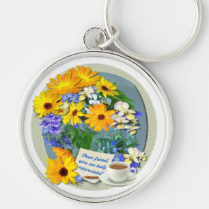 MARIGOLD POSY ~ Premium Round Friendship Keychain