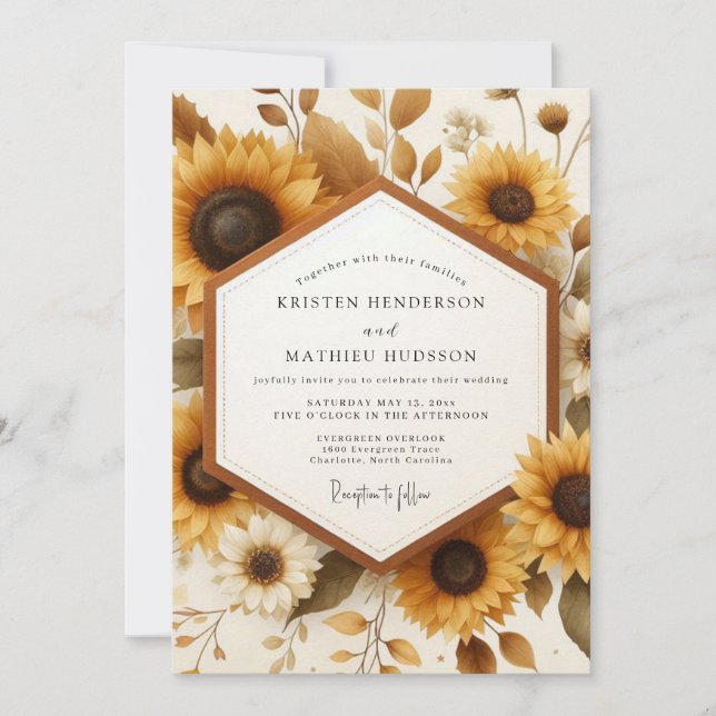Marigold Rustic Harvest Wedding Invitation (Front)