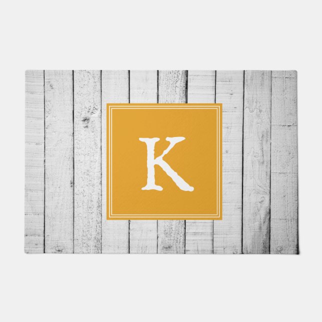 Marigold Rustic Monogram Doormat (Front)