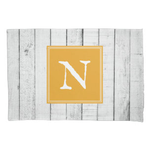 Marigold Rustic Monogram Pillowcase