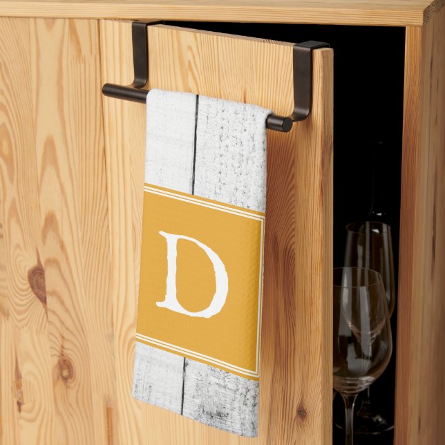 Marigold Rustic Monogram Towel (Thirds Fold)