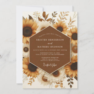 Marigold Rustic Sunflower Wedding Invitation