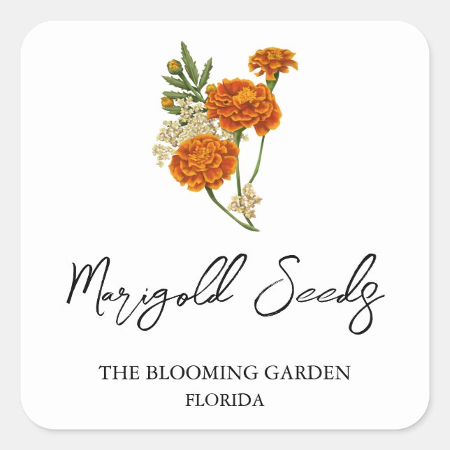 Marigold Seeds label (Front)