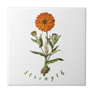 Marigold Strength Inspirational Ceramic Tile