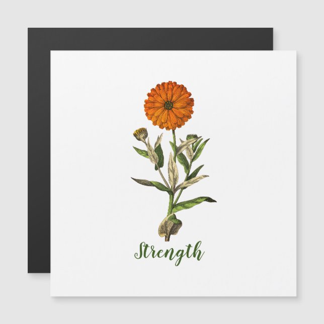 Marigold Strength Inspirational Magnetic Card (Front/Back)