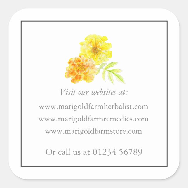Marigold template website Sticker (Front)