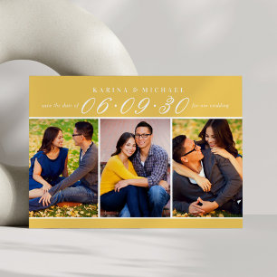 Marigold Three Photo Collage Wedding Save The Date