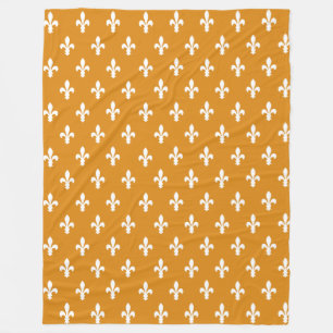 Marigold Victorian Fleur de Lys Fleece Blanket