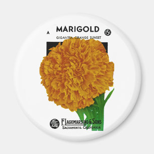 Marigold Vintage Seed Packet Magnet