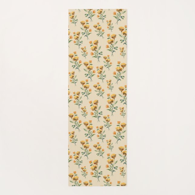 Marigold Watercolor Yoga Mat (Back)